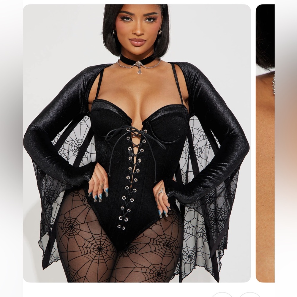 On the Web Spider 4 Piece Costume Set- Black